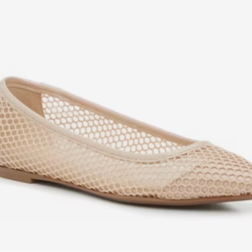 Marc Fisher Cream Mesh Ballet Flats